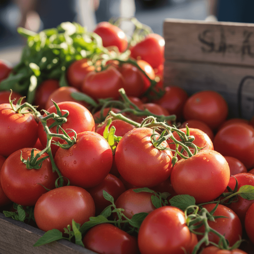 Pomodori di stagione rossi e succosi