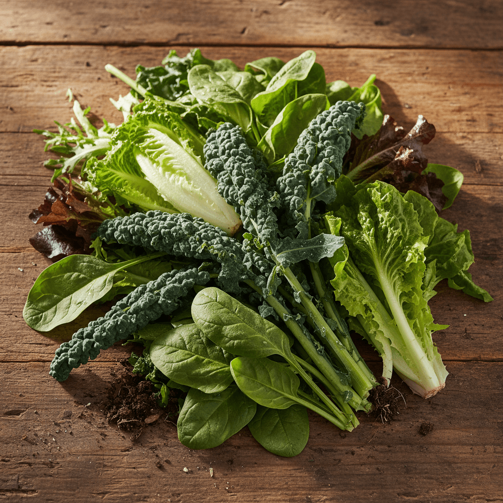Ortaggi a foglia verde fresca